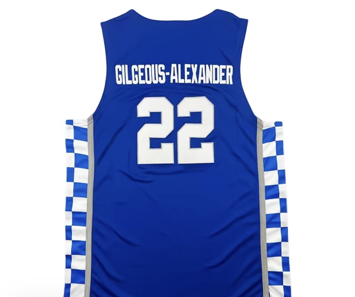 Blue basketball jersey with number 22 prize