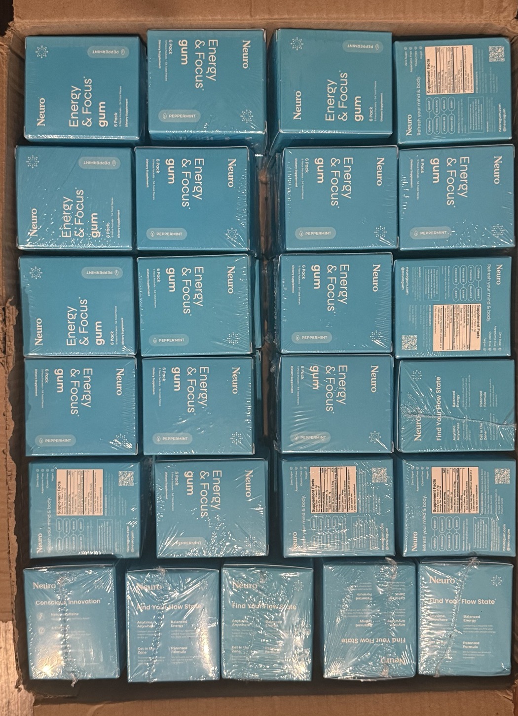 50 six-packs of Neuro Energy and Focus gum